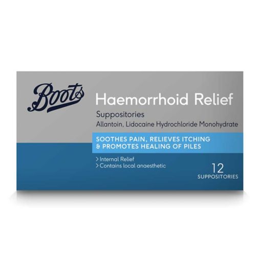 Boots Haemorrhoid Relief Suppositories – 12 suppositories