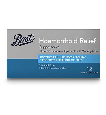 Boots Haemorrhoid Relief Suppositories  12 suppositories