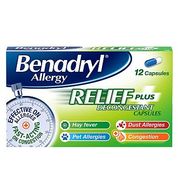 Benadryl Allergy Plus - 12 capsules