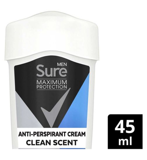 Sure Men Maximum Protection Anti-perspirant Cream Stick Clean Scent 45ml