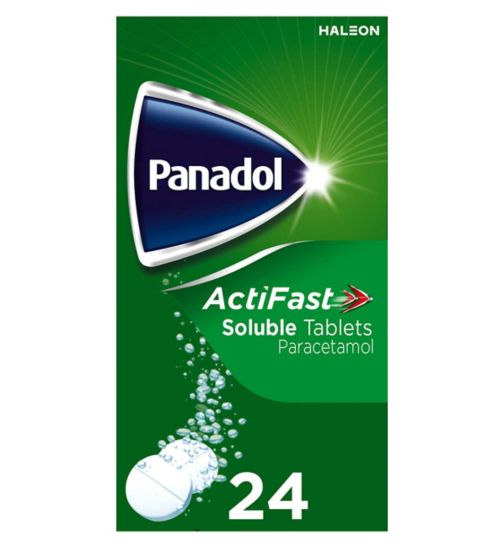 Panadol Paracetamol Pain Relief 500mg ActiFast Soluble - 24 Tablets