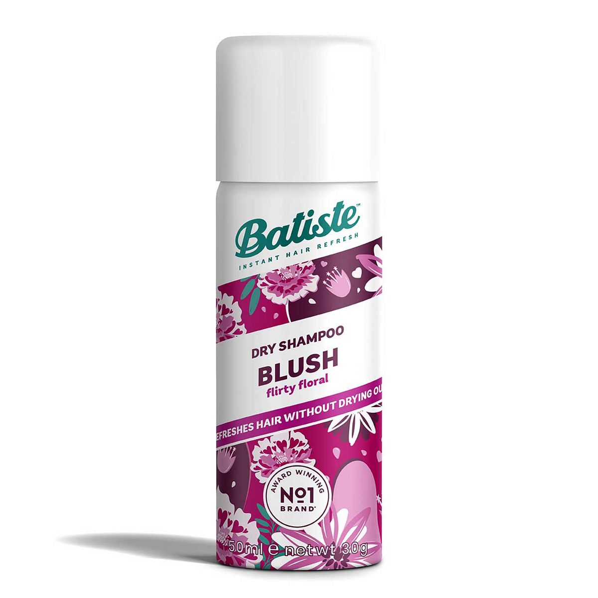 Batiste On The Go Dry Shampoo Blush, Flirty Floral Fragrance Hair Shampoo, 50Ml