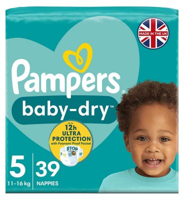 Pampers Baby Dry Size 5 Essential Pack 39 Nappies - £6 - Compare