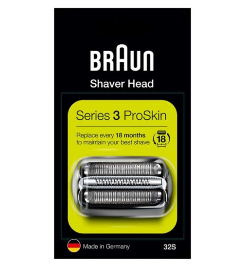 Braun Series 3 Electric Shaver Head Replacement - Silver 32S