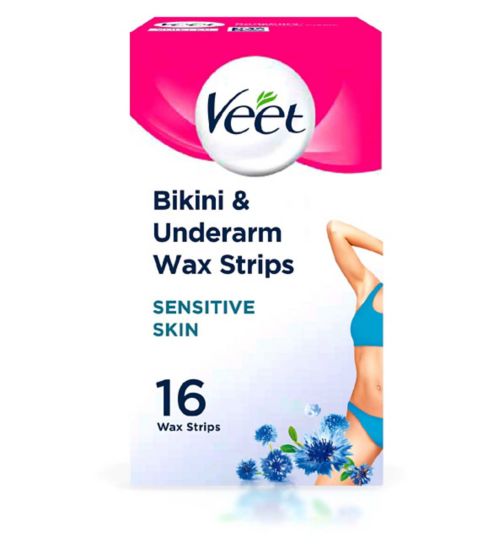 Veet Wax Strips Bikini & Underarms for Sensitive Skin x16