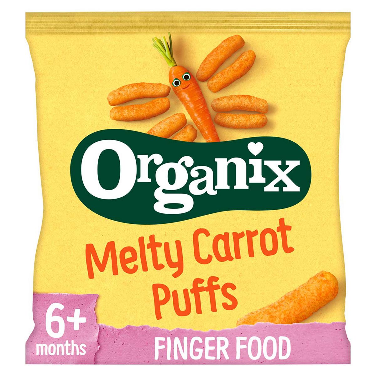 Organix Melty Carrot Puffs Organic Baby Finger Food Snack 20G