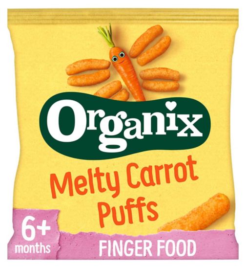 Organix Melty Carrot Puffs Organic Baby Finger Food Snack 20g