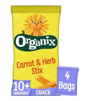 Organix Carrot Stix Finger Food Toddler Snack Corn Puffs Multipack 4x15g