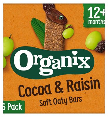 Organix Cocoa & Raisin Organic Soft Oat Snack Bars Multipack 6x30g