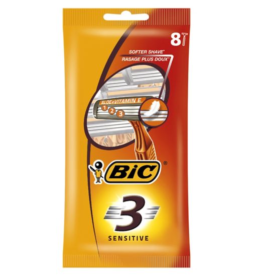 BiC 3 Sensitive Razors 8 pack