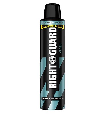 Right Guard Men 48H Clean Antiperspirant Deodorant 250 Ml, 250ml