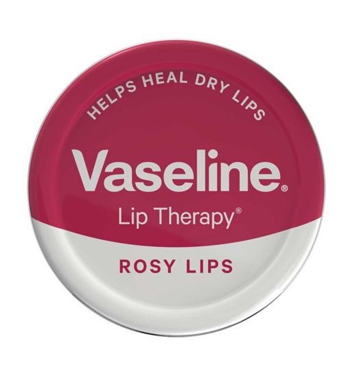 Vaseline Lip Therapy Rosy Lips made with 3x purified petroleum jelly Lip Balm Tin for dry lips 20g