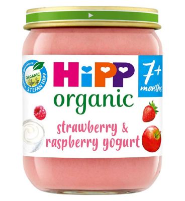 HiPP Organic Strawberry & Raspberry Yogurt Baby Food Jar 7+ Months 160g