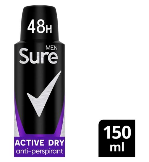 Sure Men Active Dry Anti-perspirant Deodorant Aerosol 150ml