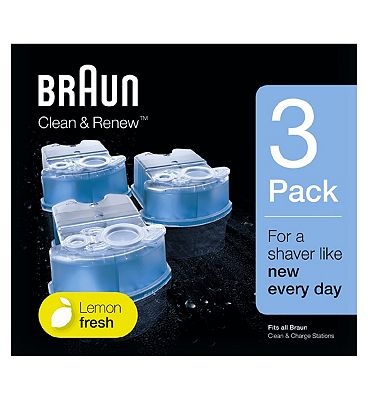 Braun Electric Shaver Clean & Charge Refill - Pack of 3