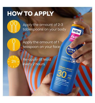 NIVEA SUN Protect & Moisture Sun Cream Lotion SPF30 200ml (10)
