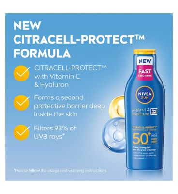 NIVEA SUN Protect & Moisture Sun Cream Lotion SPF 50+ 200ml (9)