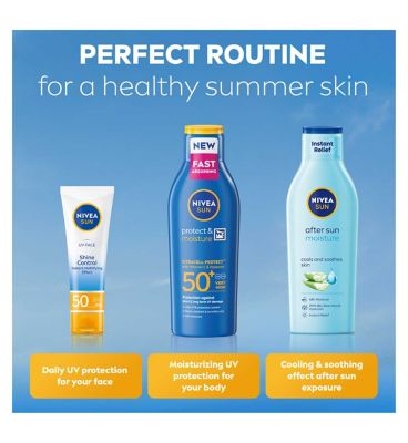 NIVEA SUN Protect & Moisture Sun Cream Lotion SPF 50+ 200ml (10)
