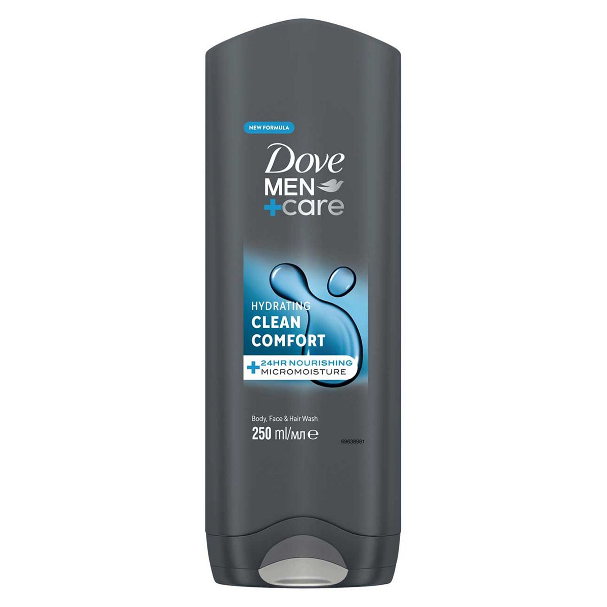 Dove Hydrating 3-In-1 Hair, Face And Body Wash Clean Comfort250 ml, 250ml