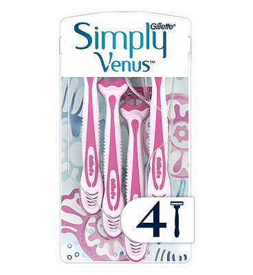 Gillette Simply Venus 3 Women’s Disposable Razors 4 Count