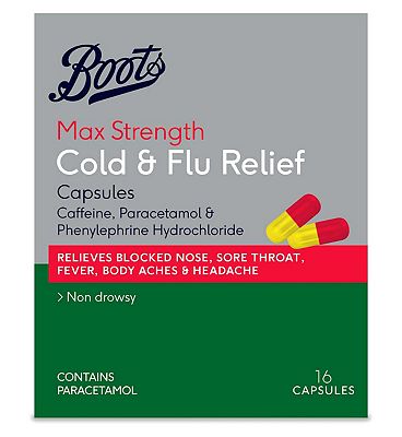 Boots Max Strength Cold & Flu Capsules - 16 Capsules