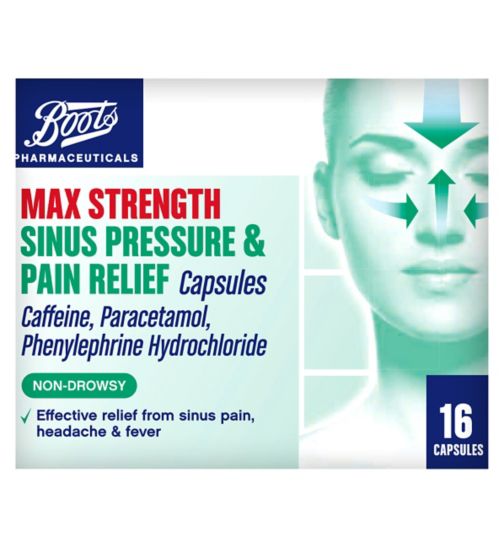 Boots Max Strength Sinus Pressure & Pain Relief Capsules - 16 Capsules