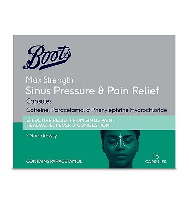 Boots Max Strength Sinus Pressure & Pain Relief Capsules - 16 Capsules