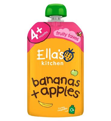 Ella's Kitchen Organic Bananas + Apples Pouch 4+ Mths 120g