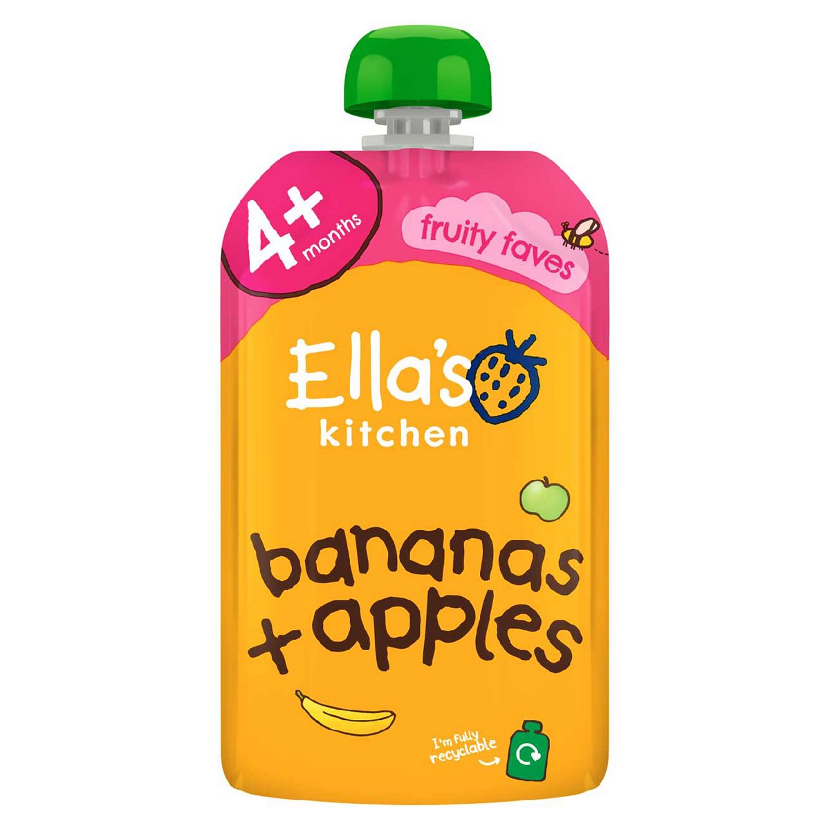 Ella's Kitchen Organic Bananas And Apples Baby Food Pouch 4+ Months 120G