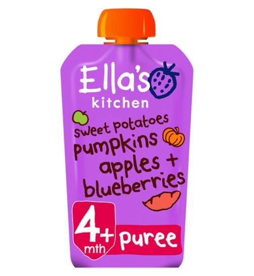 Ella's Kitchen Organic Sweet Potatoes Pumpkin Apples + Blueberries Pouch 4+ Mths 120g