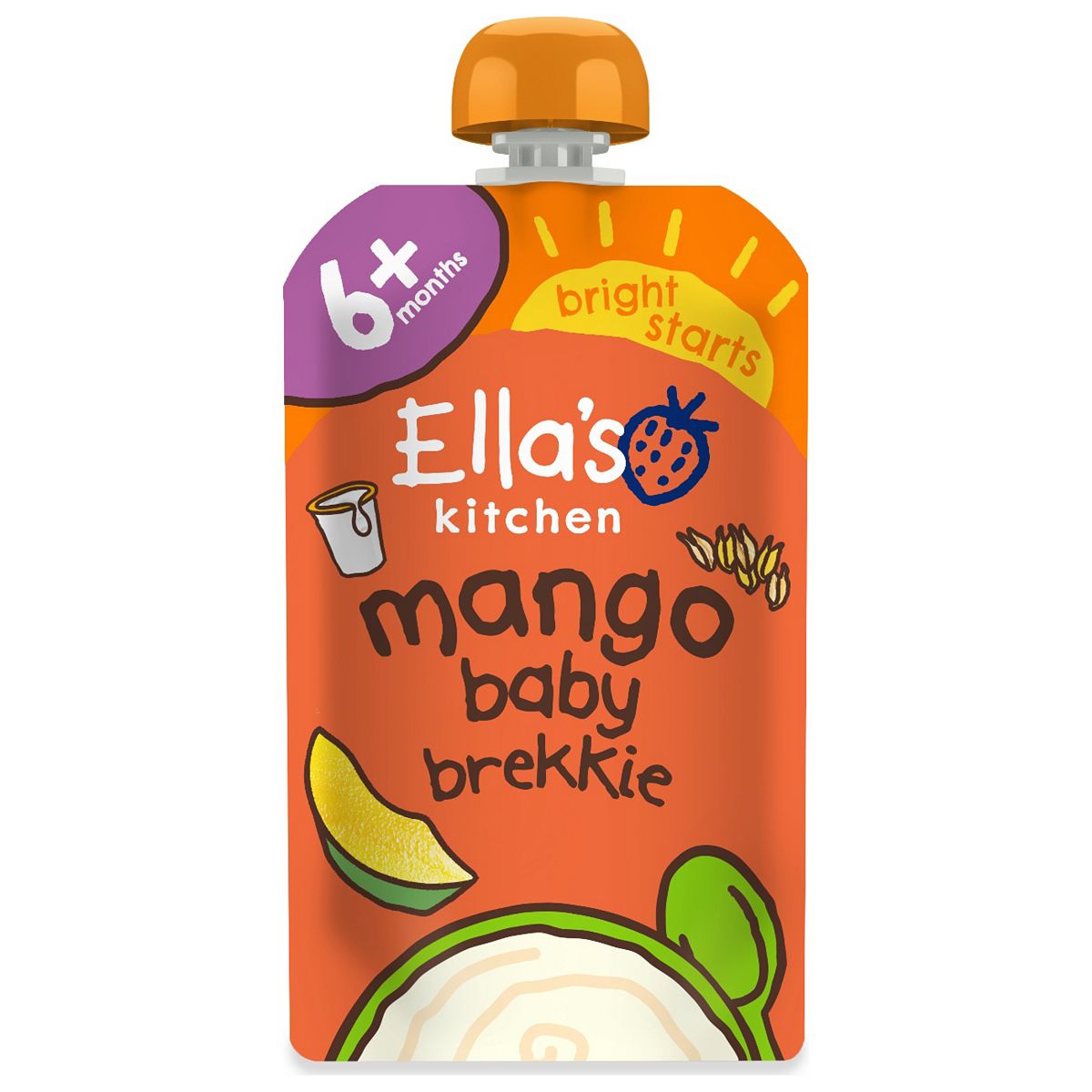 Ella's Kitchen Organic Mango Baby Brekkie Food Breakfast Pouch 6+ Months 100g