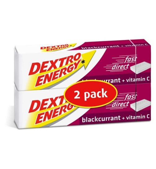 Dextro Energy Blackcurrant + Vitamin C Dextrose Tablets 2 x 47g