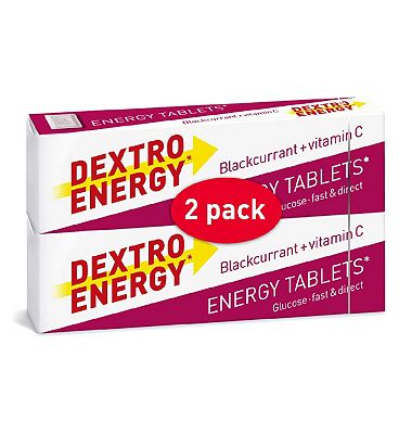 Dextro Energy Blackcurrant + Vitamin C Dextrose Tablets 2 x 47g