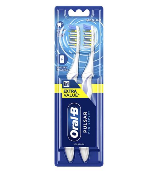 Oral-B Pulsar Pro-Expert Manual Toothbrush With Battery Power x2