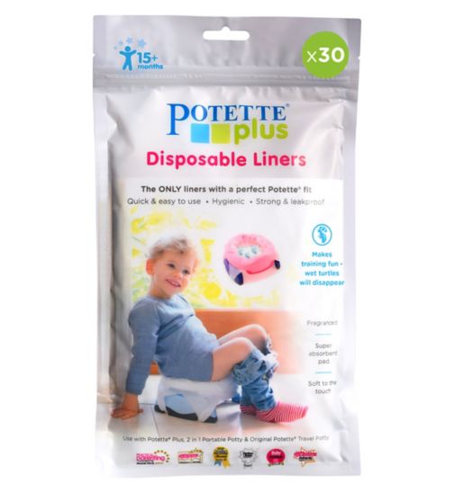 Bibs And Stuff Potette Plus 30 Pack Liners Boots - Disposable Toilet Seat Covers Boots