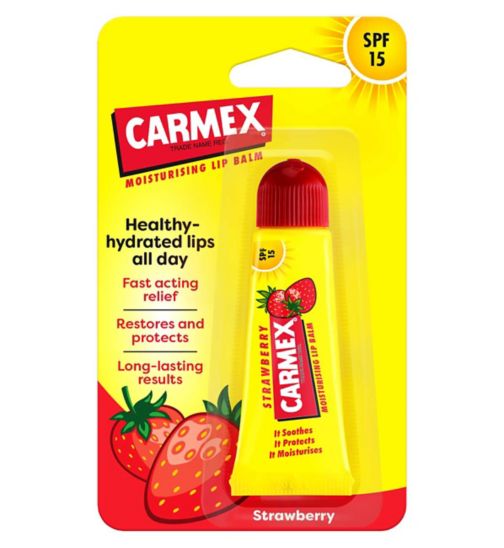 Carmex Strawberry Lip Balm SPF15 Tube 10g