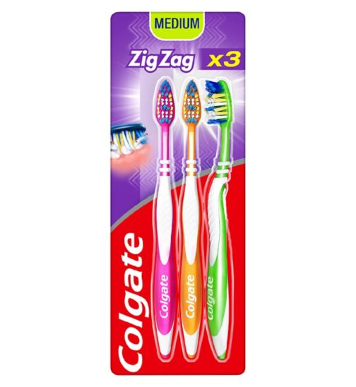 Colgate ZigZag Medium Toothbrush x3