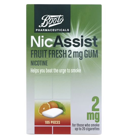 Boots NicAssist Fruit Fresh 2mg Gum- 105 Pieces