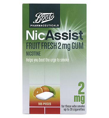 Boots Pharmaceuticals NicAssist Fruit Fresh 2mg Gum- 105 Pieces