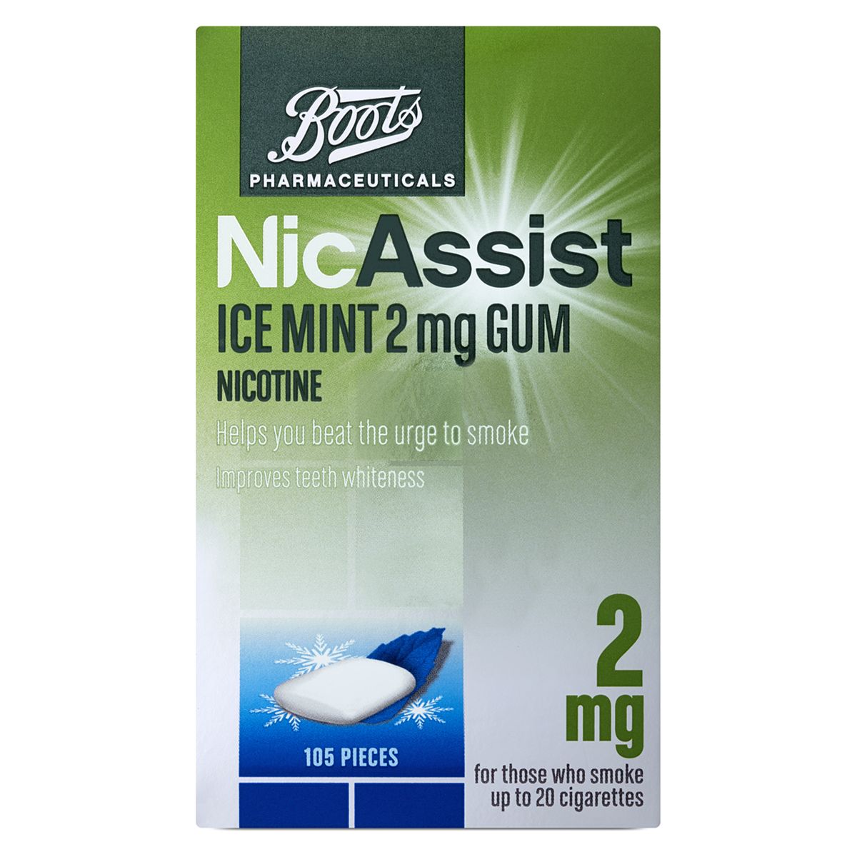 Boots Nicassist Ice Mint 2Mg Gum - 105 Pieces