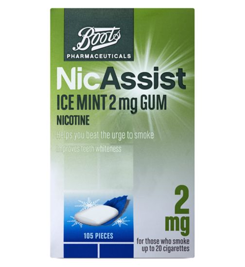Boots NicAssist Ice Mint 2mg Gum - 105 Pieces