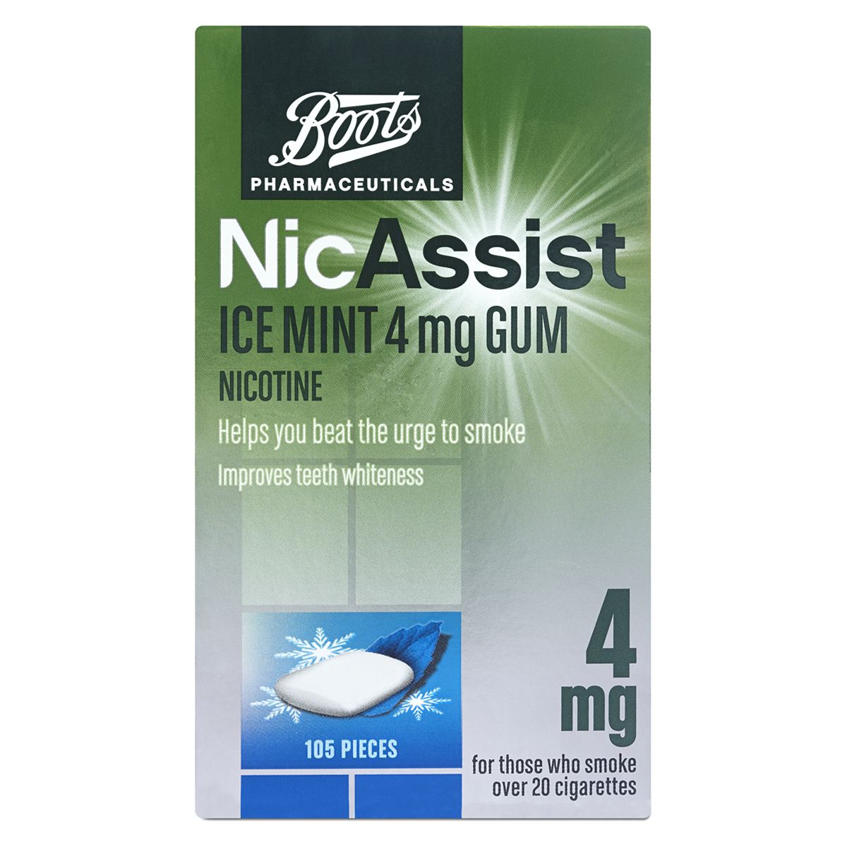 Boots Nicassist Ice Mint 4Mg Gum - 105 Pieces