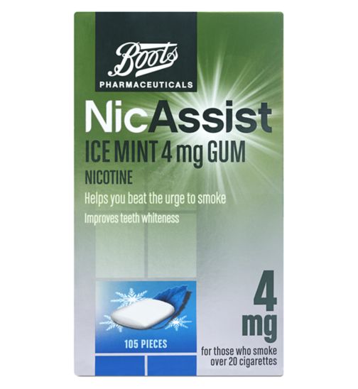 Boots NicAssist Ice Mint 4mg Gum - 105 Pieces