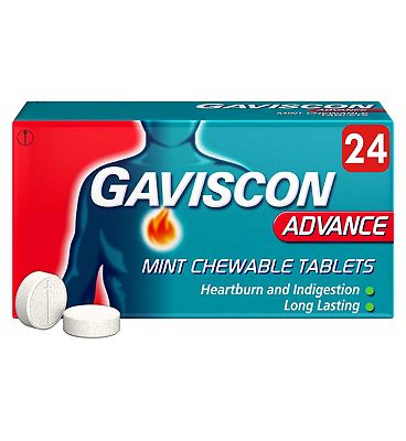 Gaviscon Advance Tabs Heartburn Relief - Mint 24 Tablets
