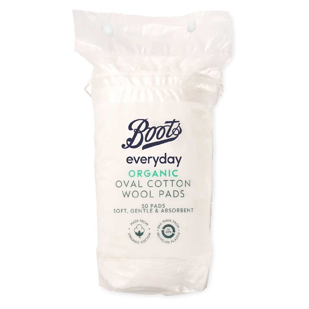Boots Everyday Organic Oval Cotton Wool Pads 50