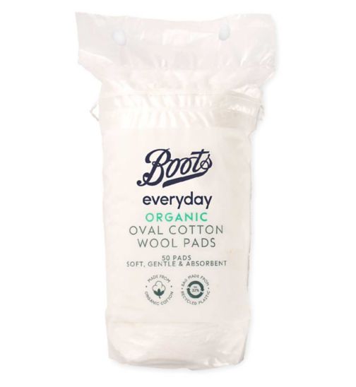 Boots Everyday Organic Oval Cotton Wool Pads 50 pads