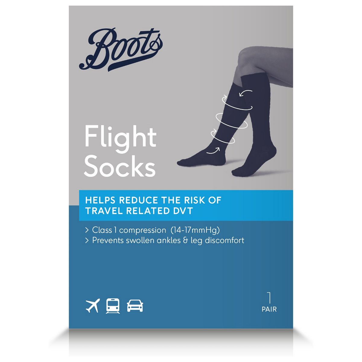  Flight Socks Compression Level 14-17Mmhg Size 6-9- 1 Pair Multicolor