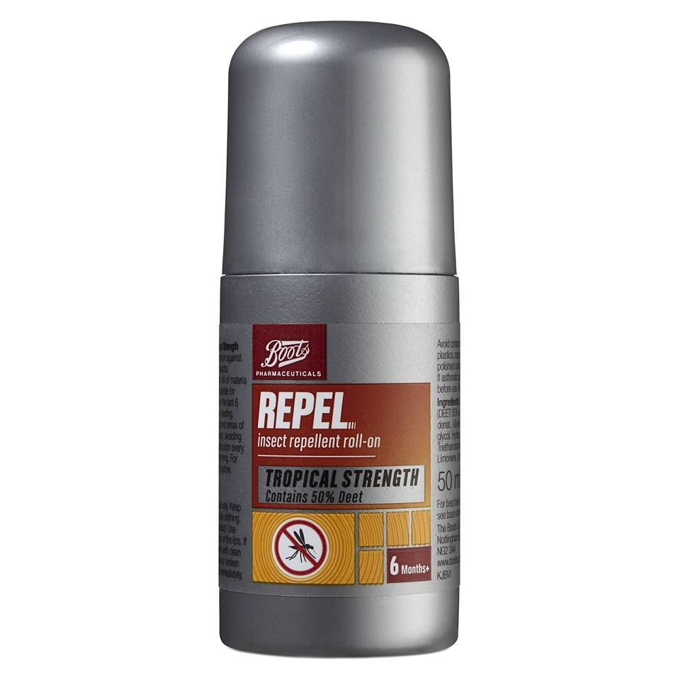 Boots Pharmaceuticals Repel Insect Repellent Roll On 50 DEET 6 months 