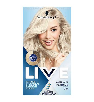 Schwarzkopf LIVE 00A Absolute Platinum Permanent Hair Dye - Boots