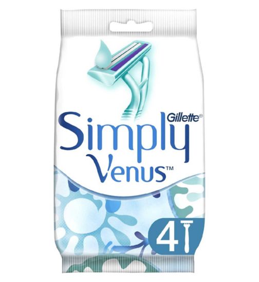 Gillette Simply Venus 2 Women's Disposable Razors, 4 Pack